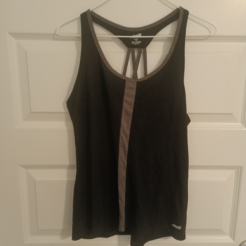 Avia Black Sleeveless Backless Tank Top